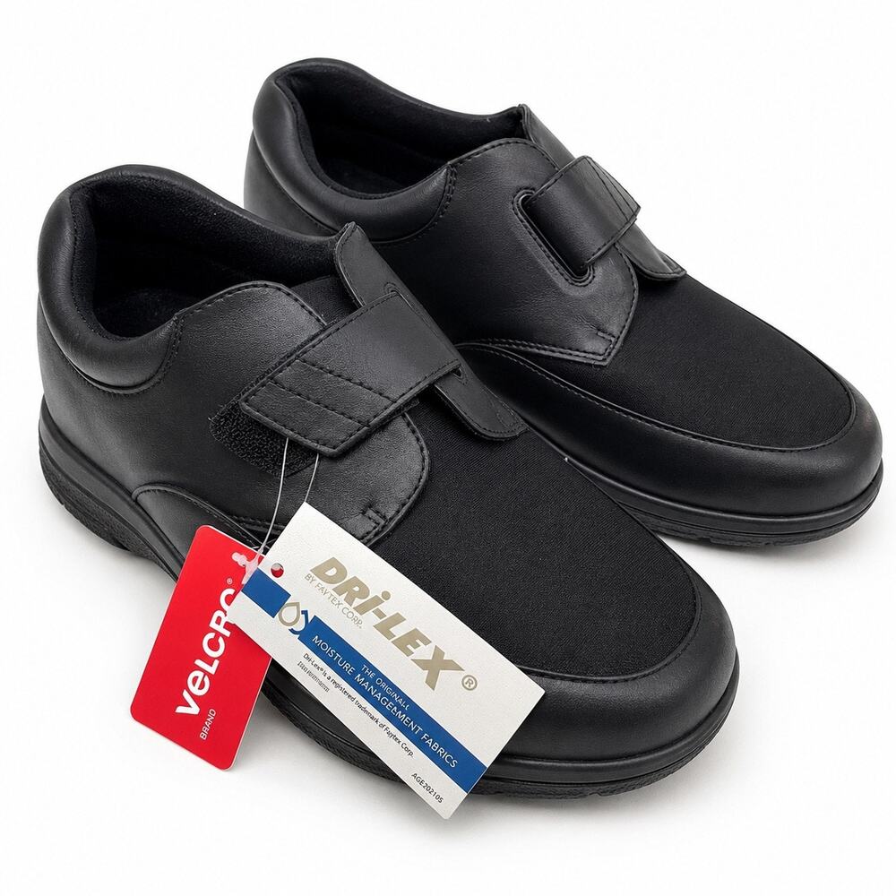 Drew Journey P66 Men's 10 4E XW Leather Orthopedic Velcro Shoes NWOB Tags